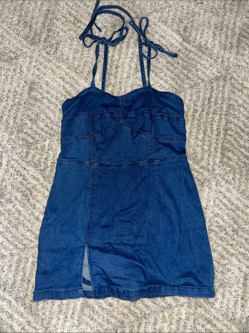 Denim Mini Dress - Deep Blue
